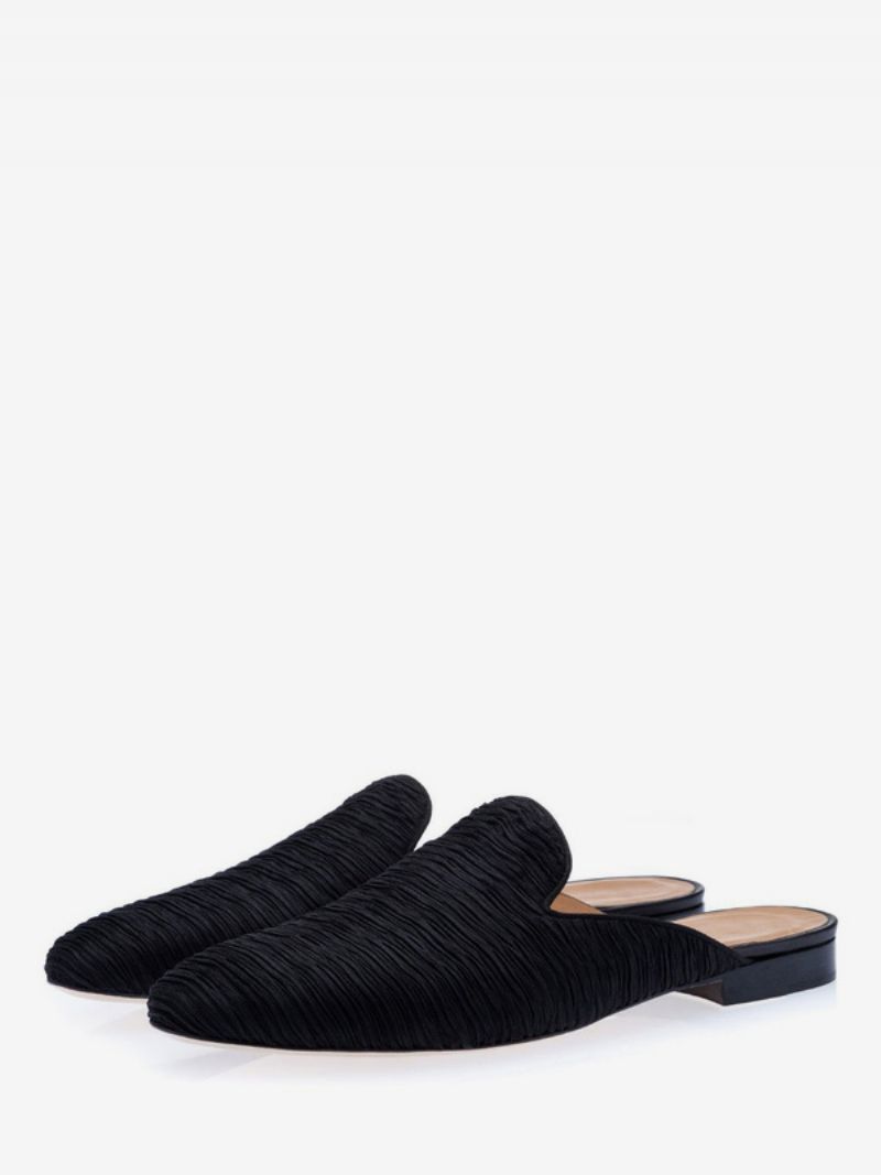 Pánske Čierne Semišové Mokasíny Mules Slip On Topánky