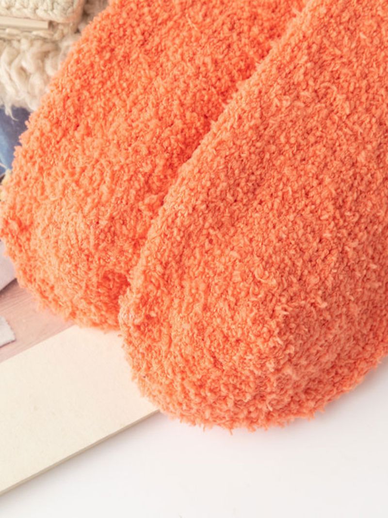 Ponožky Orange Coral Fleece Vianočný Vzor - Oranžová