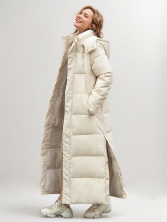 Puffer Coats Ecru Biele Zimné Dlhé Vrchné Oblečenie Pre Ženy