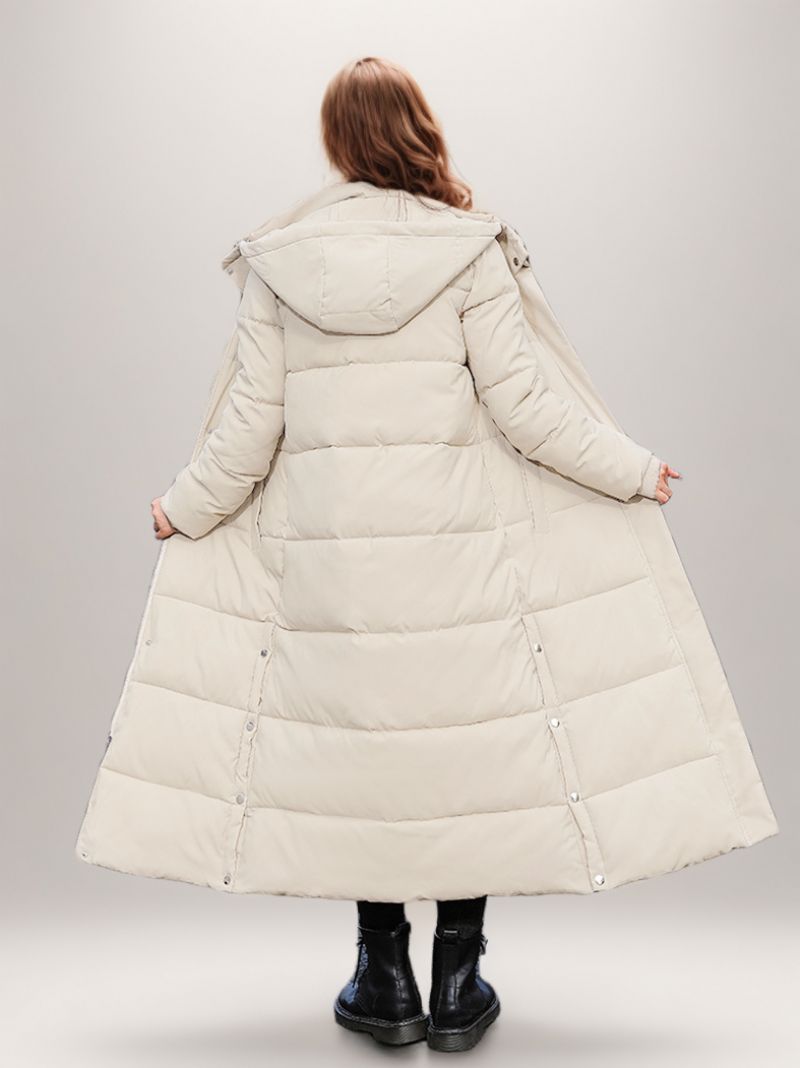 Puffer Coats Ecru Biele Zimné Dlhé Vrchné Oblečenie Pre Ženy - Béžová