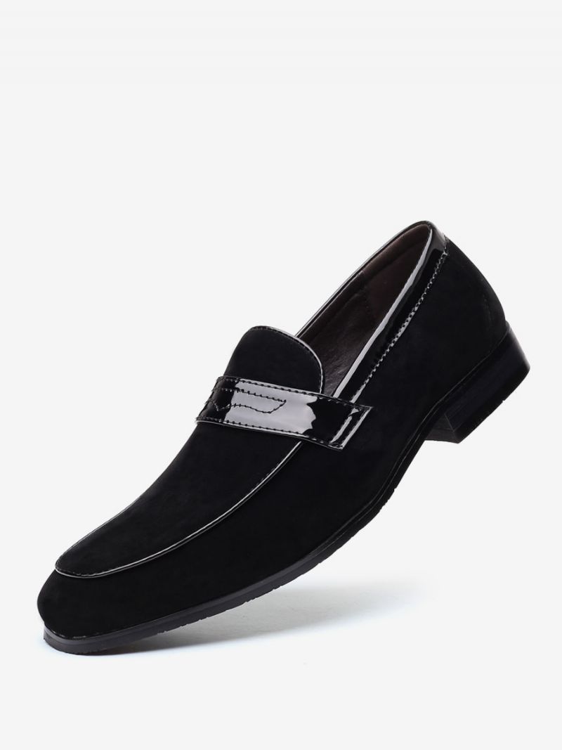 Topánky Mokasíny Pre Mužov Slip-on Monk Strap Pu Koža S Okrúhlou Špičkou - Čierna