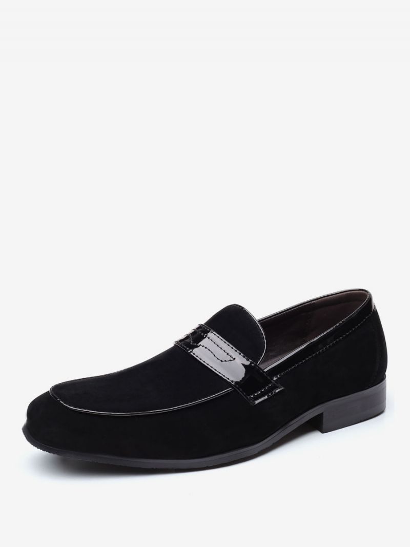 Topánky Mokasíny Pre Mužov Slip-on Monk Strap Pu Koža S Okrúhlou Špičkou - Čierna