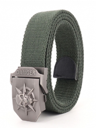 Štýlový Opasok Pre Mužov So Vzorom Lebky Polyester Hunter Green Belt