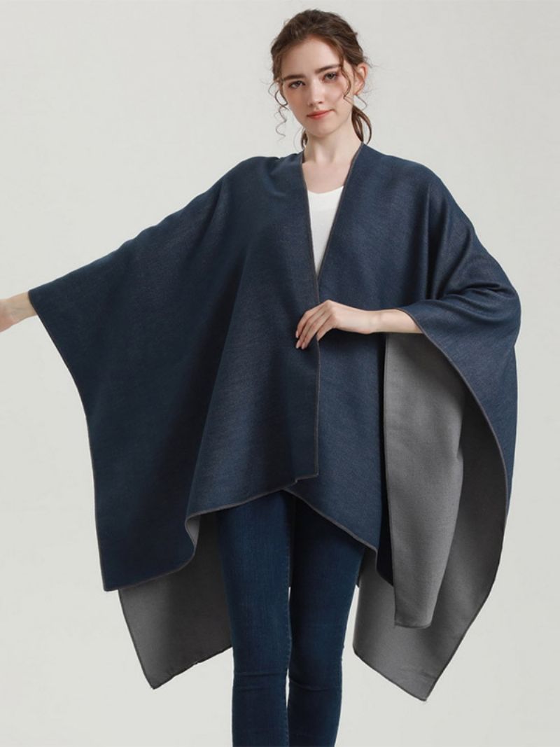 Ženy Cape Color Block Oversized Denné Ležérne Jesenné Zimné Pončo