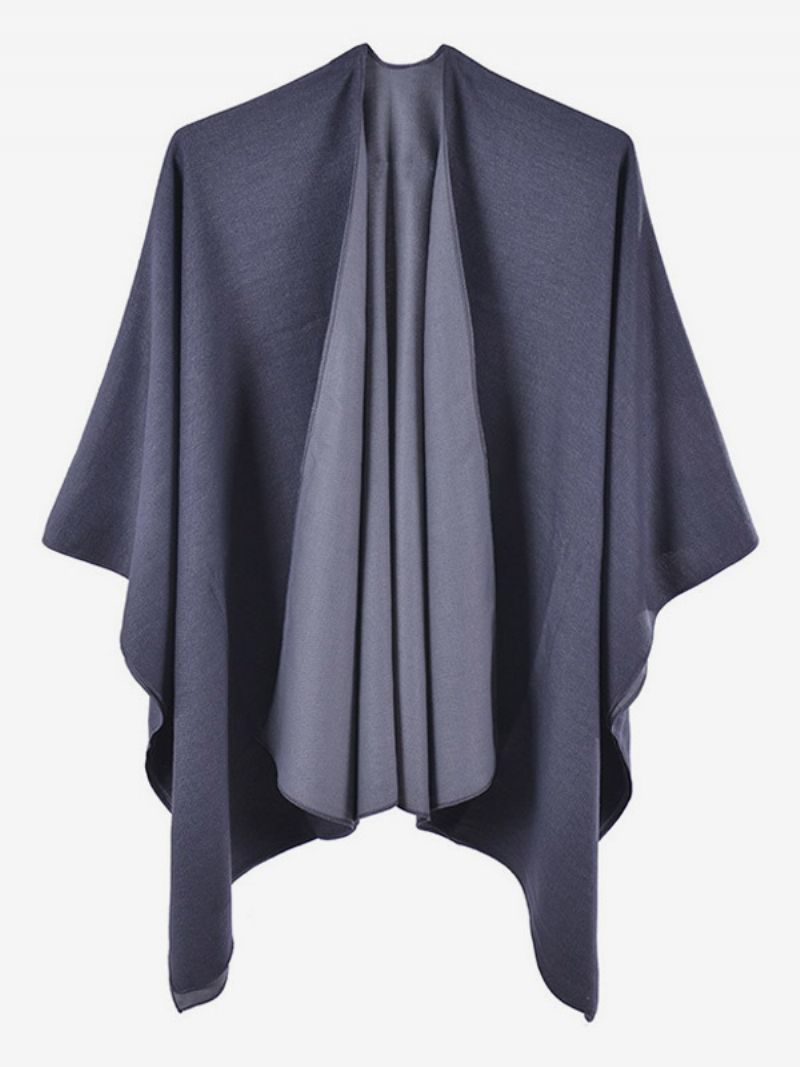 Ženy Cape Color Block Oversized Denné Ležérne Jesenné Zimné Pončo - Tmavošedá