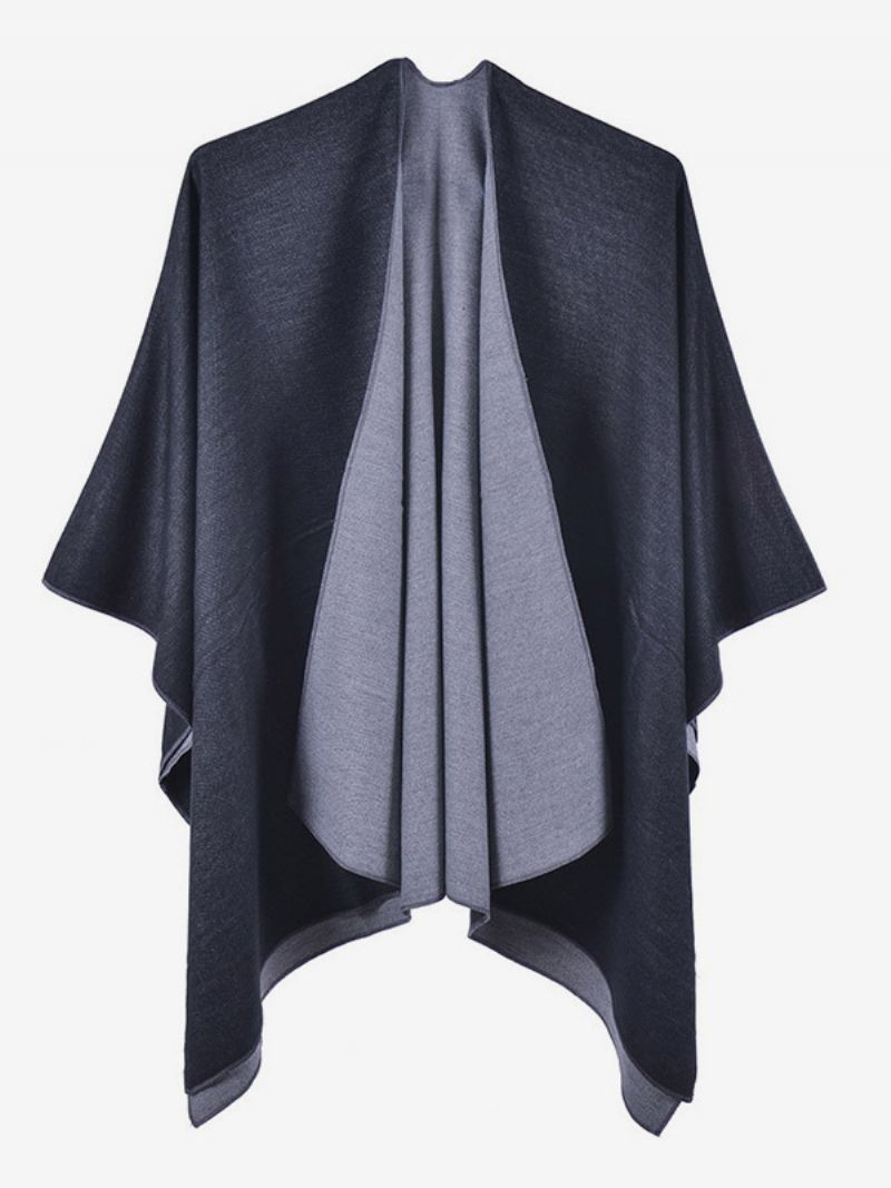 Ženy Cape Color Block Oversized Denné Ležérne Jesenné Zimné Pončo - Čierna